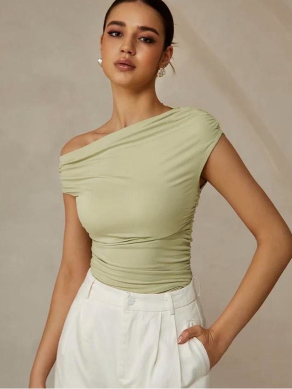 Missguided One-Shoulder Ruched Bodysuit